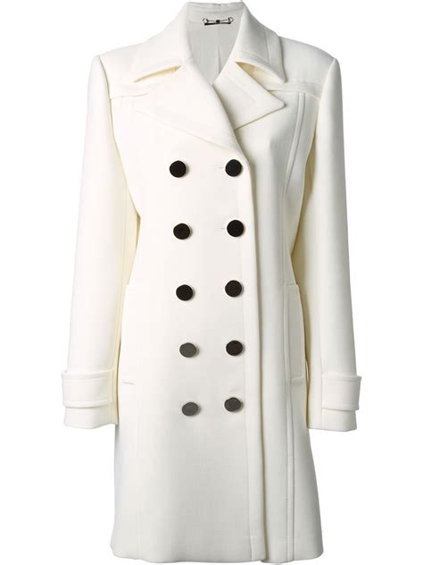 gucci white double breasted coat|Gucci wool coat off white.